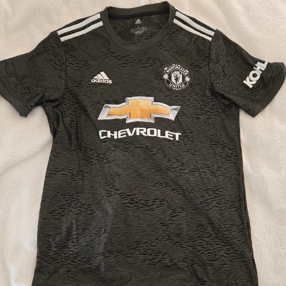 Adidas Mens Manchester United Wayne Rooney Black and White Jersey